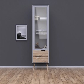 Vitrină, stejar sonoma/alb, OSLO 75461