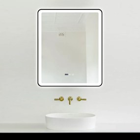 Oglinda Baie Cu Led, 75x90 Cm, Functie Dezaburire, Ceas Si Termometru, Elit's Esn37