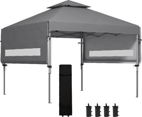 Outsunny Tonelă pop-up pentru grădină Pliantă 5 x 3 m, țesătură Oxford cu 2 pereți reglabili, sac de transport cu roți inclus | Aosom Romania