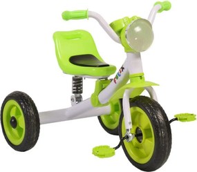 Tricicleta cu pedale NOVOKIDS™ Felix Trike ,Cu melodii si lumini, Max 20 kg, Suspensie spate, Roti din cauciuc EVA, Cadru metalic, Verde