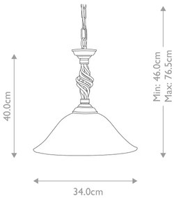 Lustră pe lanț Elstead PB-P-BLK-GOLD PEMBROKE 1xE27/60W/230V