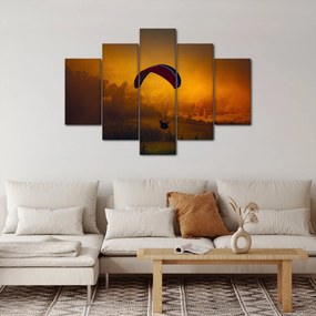Tablou cu parașutistul în apus de soare (150x105 cm)