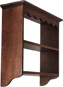 Etajeră de perete din lemn de mango maro, cu forme decorative ondulate, 40 × 38 × 12 cm, „Sigurd"