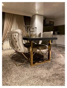 Scaun tapitat Scarlet gri inchis/gold h97 cm