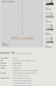 Pendul modern finisaj bej, LED Artist 25 83083009 DFTP