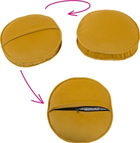 Fotoliu de design, ţesătură Velvet galbenă/gold crom auriu, EZIO