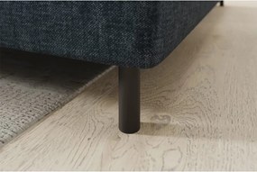 Colțar albastru extensibil/cu spațiu de depozitare cu tapițerie din catifea (cu colț pe partea dreaptă/în formă de ”L”) Barea – ELTAP