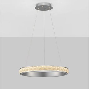 Lustra LED design circular, Otel, Argintiu, Cristal K9, ETEKEN NVL-9501214