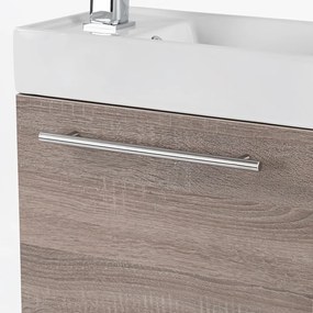 Mobilier de baie fantastic, cu lavoar, în culoarea stejarului York