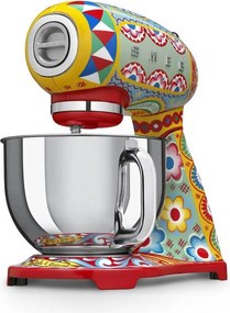 Mixer planetar SMEG Dolce & Gabbana SMF03DGEU, 800 W, 4,8 l, 10 viteze, Functie de pornire treptata, Multicolor