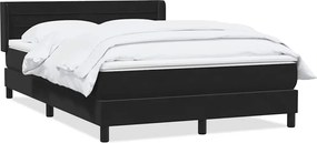 vidaXL Pat box spring cu saltea, negru, 160x210 cm, catifea