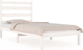 vidaXL Cadru de pat, alb, 100x200 cm, lemn masiv de pin