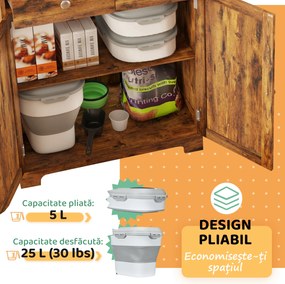 PawHut Recipient pentru Crochete de Câini Capacitate 5-25L cu Închidere Ermetică Gri | Aosom Romania