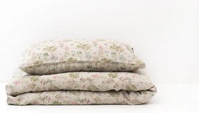 Lenjerie de pat din in pentru copii Linen Tales Botany, 70 x 100 cm, bej