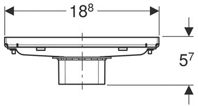 Rigolă de duș, Geberit, CleanLine, 18,8 cm, faianțabil, 154.455.00.1