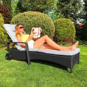 Șezlong de grădină pentru relaxare Avenberg HAVANA - Negru