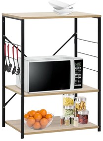 vidaXL Dulap microunde, negru/stejar 60x39,6x79,5 cm lemn prelucrat
