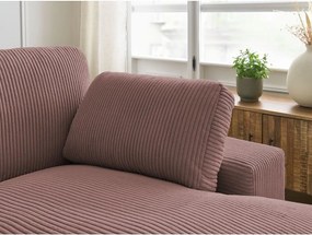 Colțar roz cu tapițerie din catifea reiată Belair – Bobochic Paris