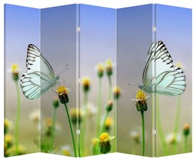 Paravan - Fluture pe floare (210x170 cm)