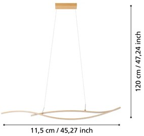 Lustră LED pe cablu Eglo 901212 GRISOLIA LED/20W/230V 4000K bej