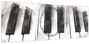 Tablou - Pian, acuarelă (cu ceas) (90x30 cm)