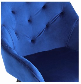 K487 Bleumarin (Albastru) - SCAUN MODERN MATLASAT GLAMOUR PENTRU LIVING/SUFRAGERIE CATIFEA