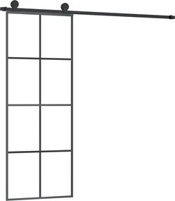 vidaXL Ușă glisantă cu set feronerie, 76x205 cm, sticlă ESG/aluminiu