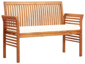 vidaXL Bancă grădină cu 2 locuri &amp;amp; pernă, 120 cm, lemn masiv acacia