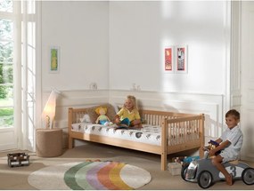 Pat pentru copii în culoare naturală din lemn de fag cu somieră 90x200 cm Forrest – Vipack