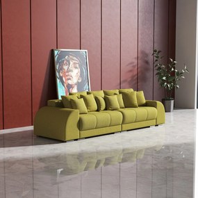 Canapea extensibilă dumonde cu 2 lăzi de depozitare si sezut confortabil din spuma high-density, Verona Enjoy Green 310x100 cm