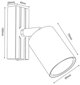 Spot de perete TERRA 1xGU10/8W/230V negru