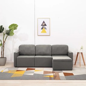 288791 vidaXL Canapea extensibilă modulară, 3 locuri, gri taupe, textil
