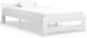 vidaXL Cadru de pat, alb, 90 x 200 cm, lemn masiv de pin