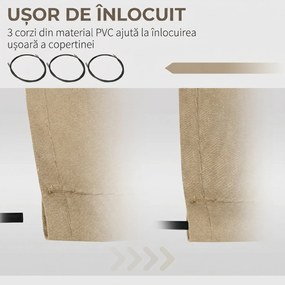Outsunny Prelată de Schimb pentru Copertină Retractabilă, Material Poliester Anti-UV, pentru Terasă, 4x2.5m, Bej | Aosom Romania