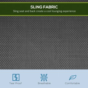Outsunny Leagăn de grădină 3 locuri cu acoperiș parasolar reglabil și detașabil, șezut respirabil din poliester, capacitate 240 kg, 171x108x154 cm, gri închis | Aosom Romania