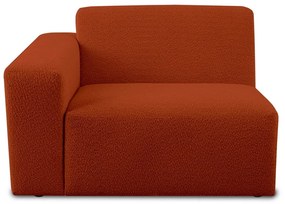 Modul pentru canapea cărămiziu cu tapițerie din stofă bouclé (cu colț pe partea stângă ) Roxy – Scandic
