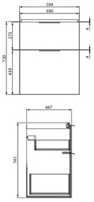 Dulap baie suspendat Cersanit City 60 pentru lavoar, alb 600 mm