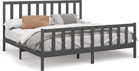 vidaXL Cadru de pat, gri , 200x200 cm, lemn masiv de pin