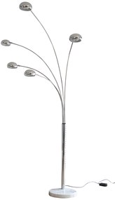 Lampadar din metal/marmura 205 cm argintiu, 5 becuri