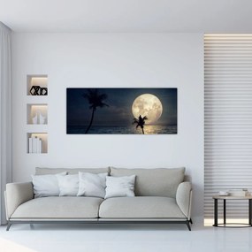 Tablou - Plaja cu lună plină (120x50 cm)
