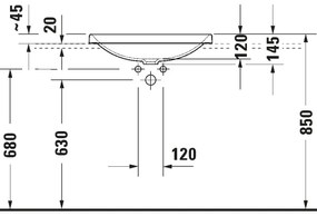Duravit 358600079 - Lavoar încastrat D-NEO 60x44 cm ceramică/alb lucios