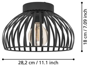 Plafonieră Eglo 900722 MOGANO 1xE27/40W/230V d. 28 cm