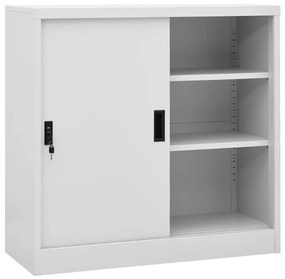vidaXL Dulap de birou cu ușă glisantă, gri deschis, 90x40x90 cm, oțel