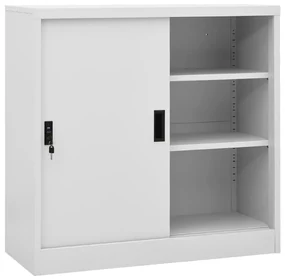 vidaXL Dulap de birou cu ușă glisantă, gri deschis, 90x40x90 cm, oțel