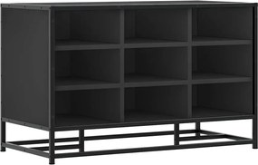 vidaXL Bancă de pantofi neagră 84x40x53,5 cm lemn și metal prelucrat