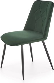 Scaun K539, verde inchis/negru, stofa catifelata/metal, 50x62x84 cm