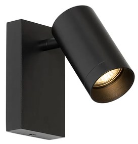Lampă de perete inteligentă neagră reglabilă cu întrerupător, inclusiv Wifi GU10 50mm - Jeana Luxe