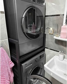 Suport raft pentru mașină de spălat și uscător,negru