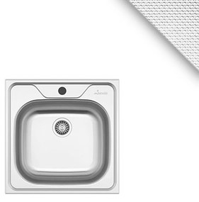 Chiuveta Sanobi, 1 Cuva universala, Inox texturat, pe blat, 48 x 48 cm