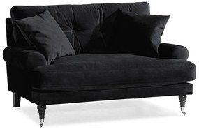Canapea Seattle E123Numărul de locuri: 2, Negru, 142x100x87cm, Tapiterie, Picioare: Metal, Lemn, Role